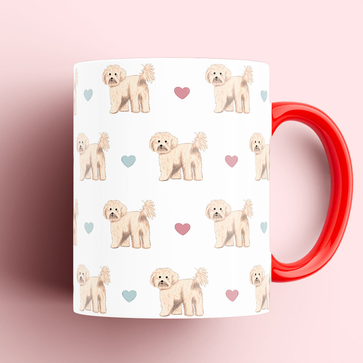 Cavachon and Hearts Patterned Mug