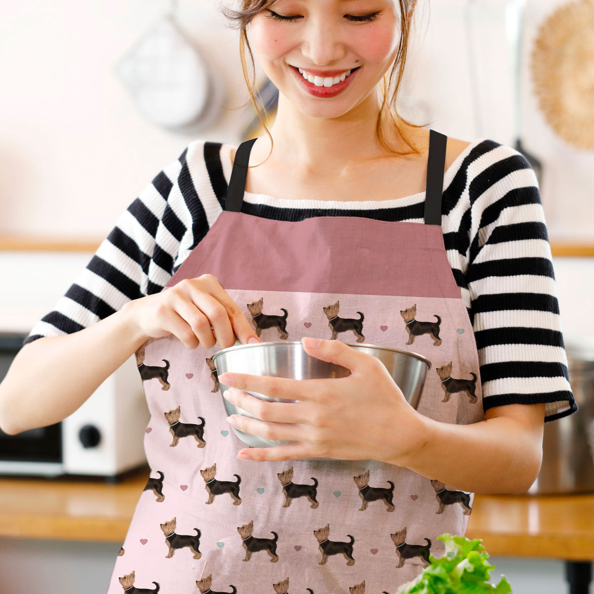 Yorkshire Terriers and Hearts Apron