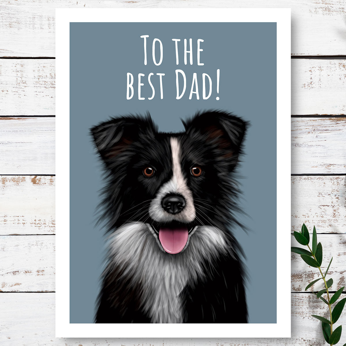 Border Collie Best Dad Card