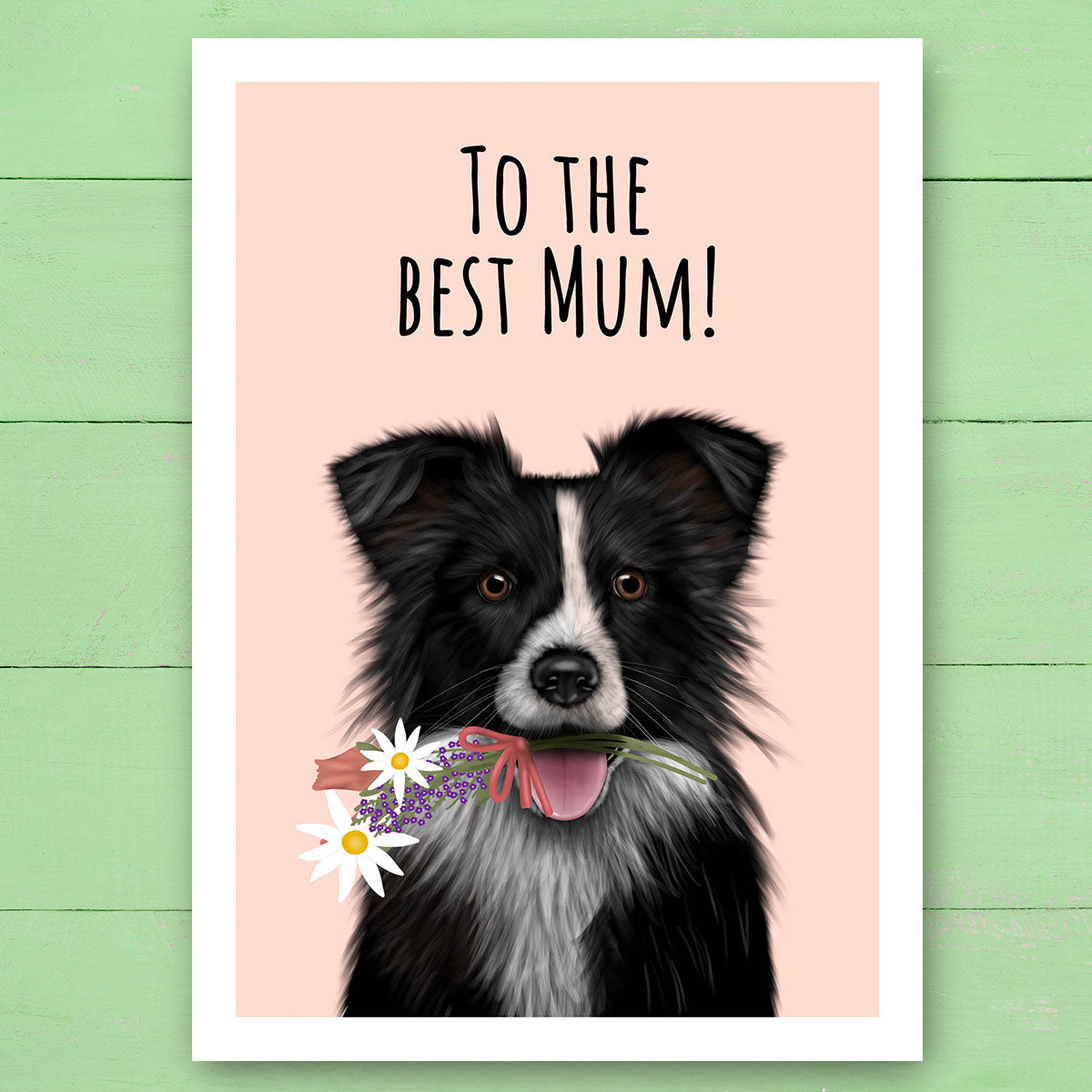 Border Collie Best Mum Card