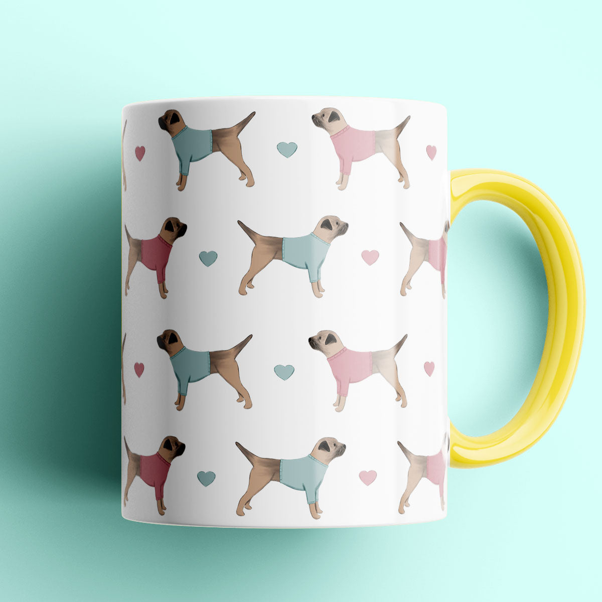 Border Terriers and Hearts Patterned Mug