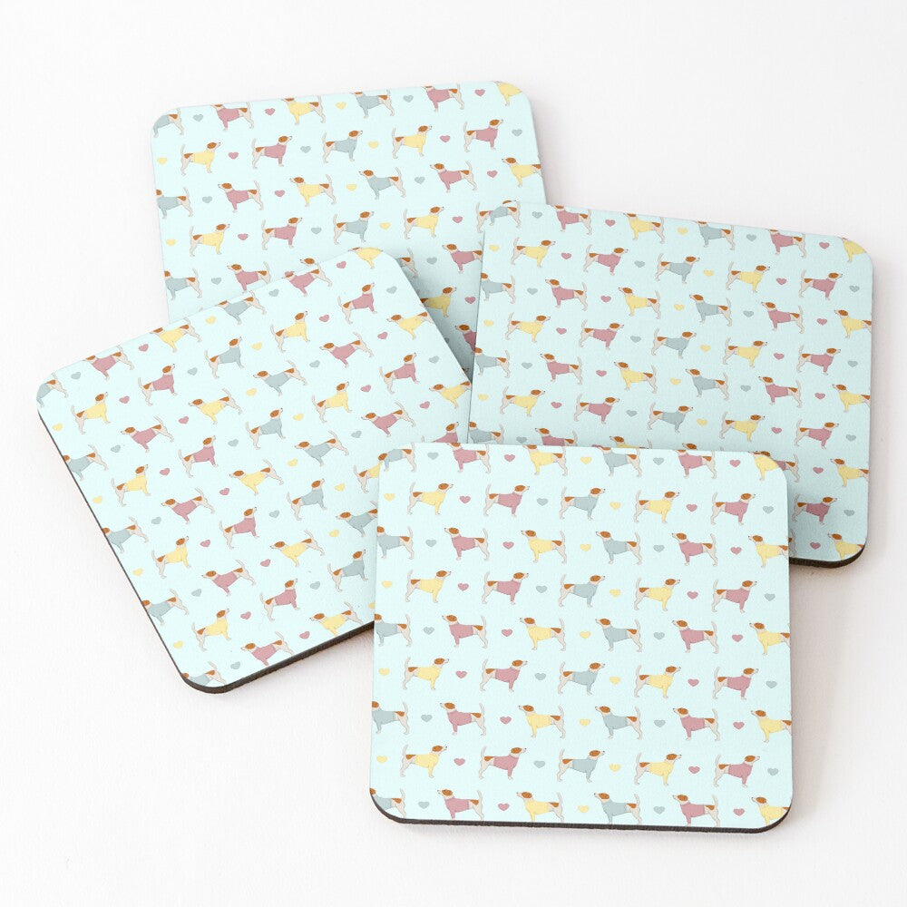 Border Terriers and Hearts Drinks Coaster