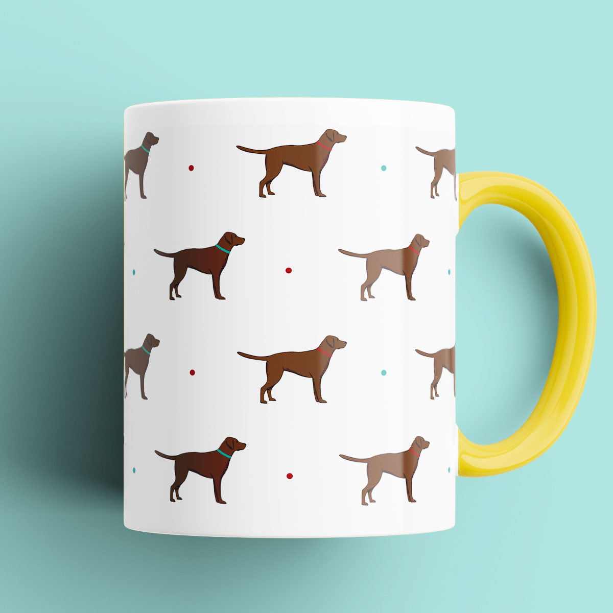 Chocolate Labrador Patterned Mug