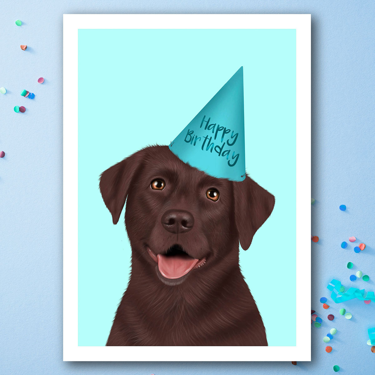 Chocolate Labrador Birthday Card
