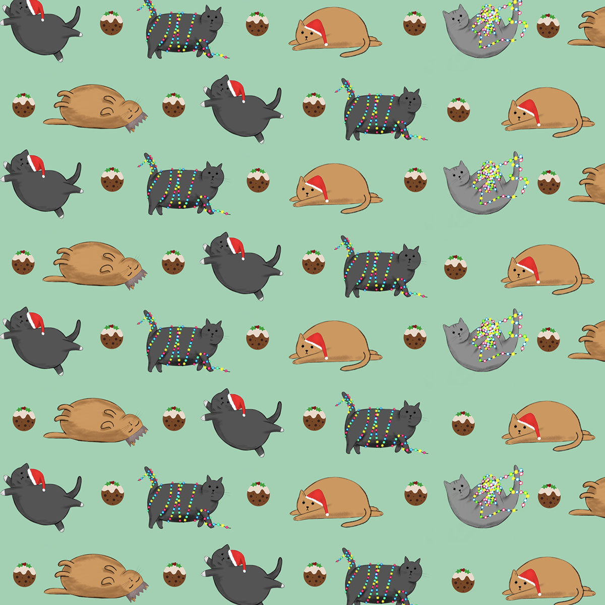 Fat Cats and Puddings Wrapping Paper