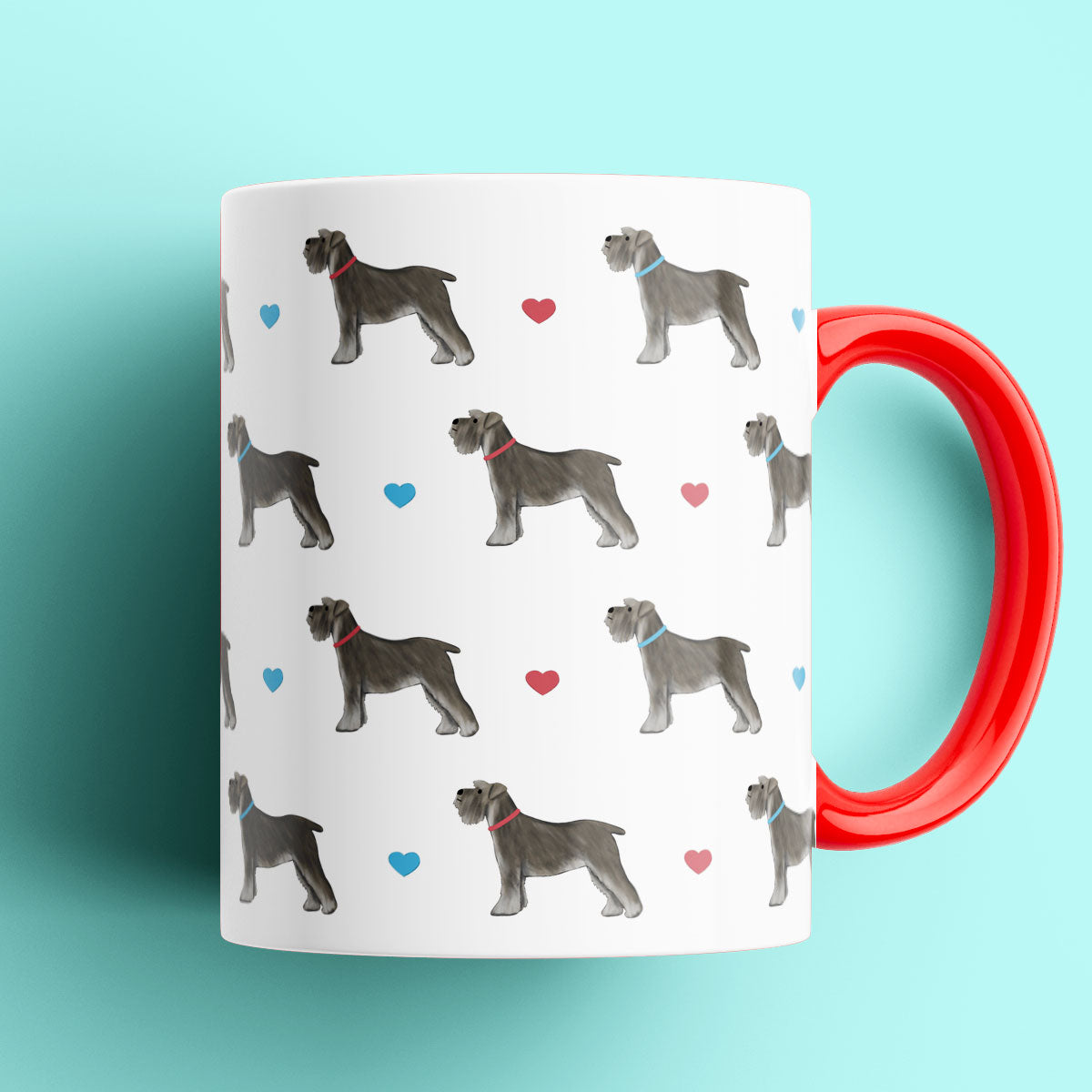 Miniature Schnauzers and Hearts Patterned Mug