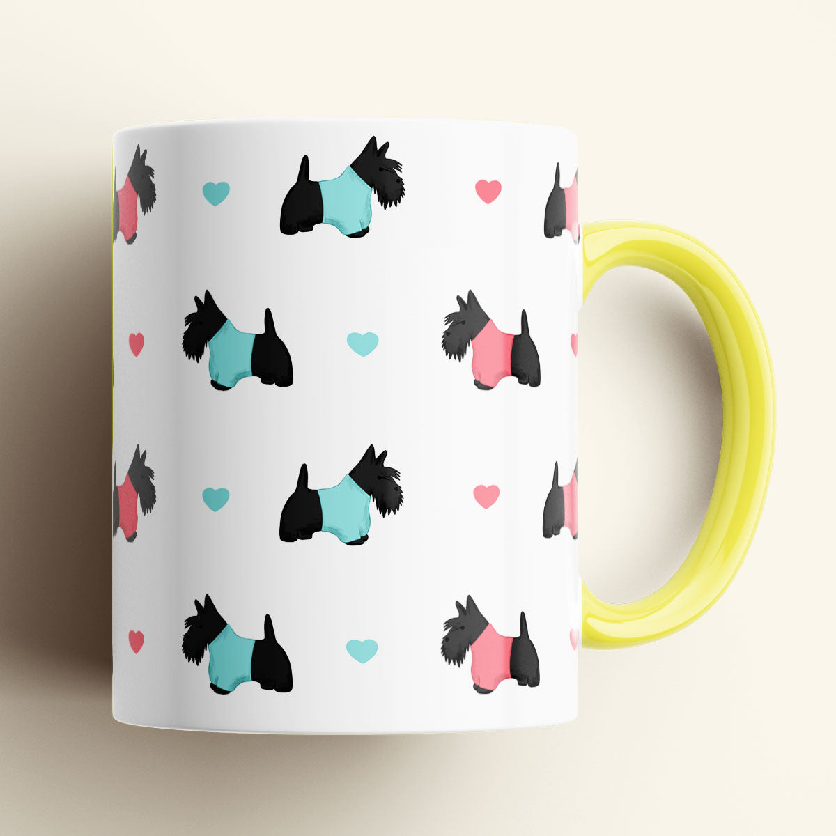 Scottie Dogs and Hearts Mug
