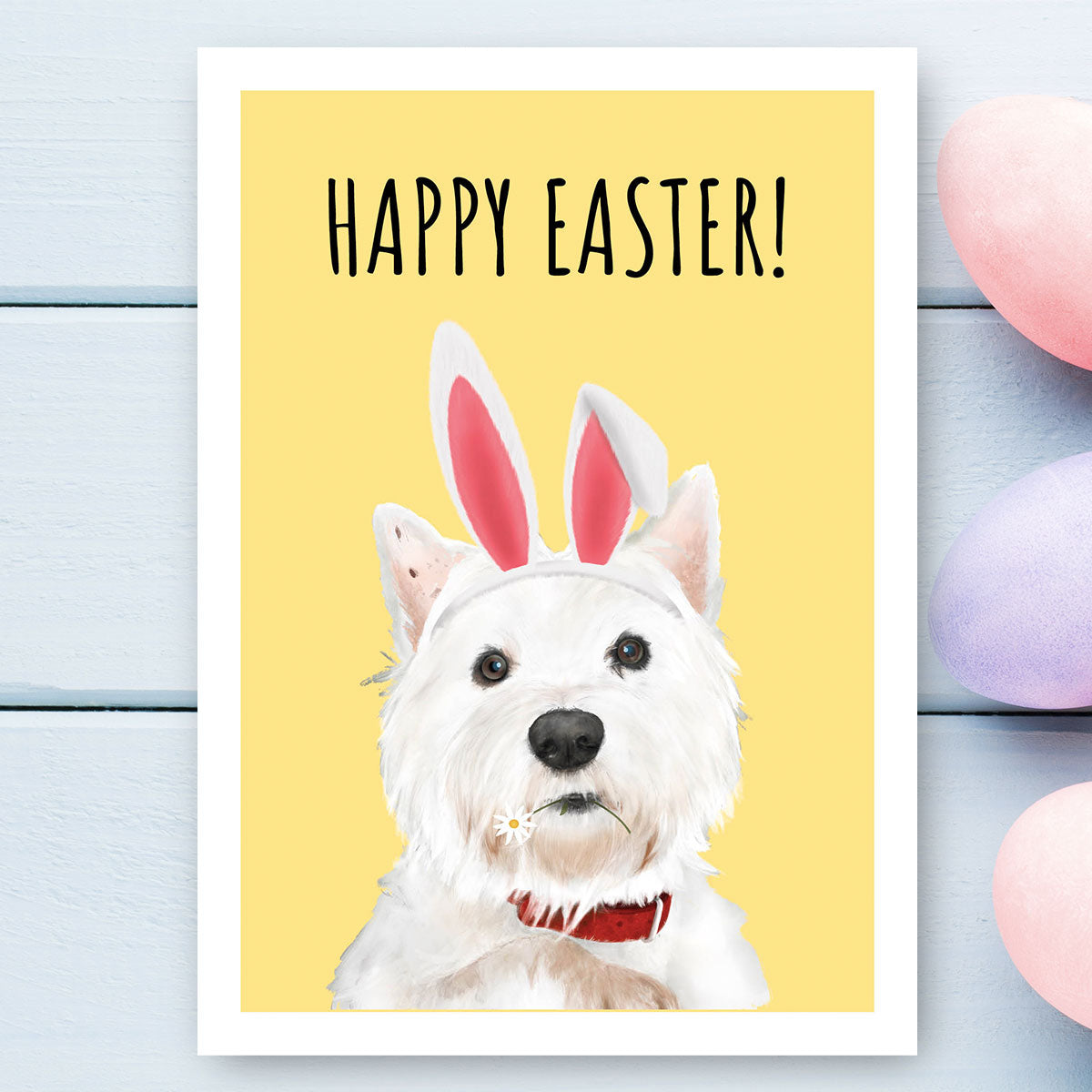 West Highland Terrier Happy Easter Card