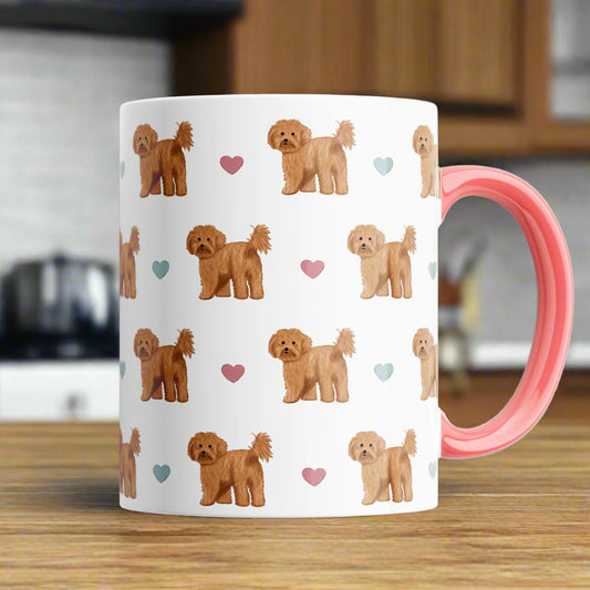 Cavapoos and Hearts Patterned Mug