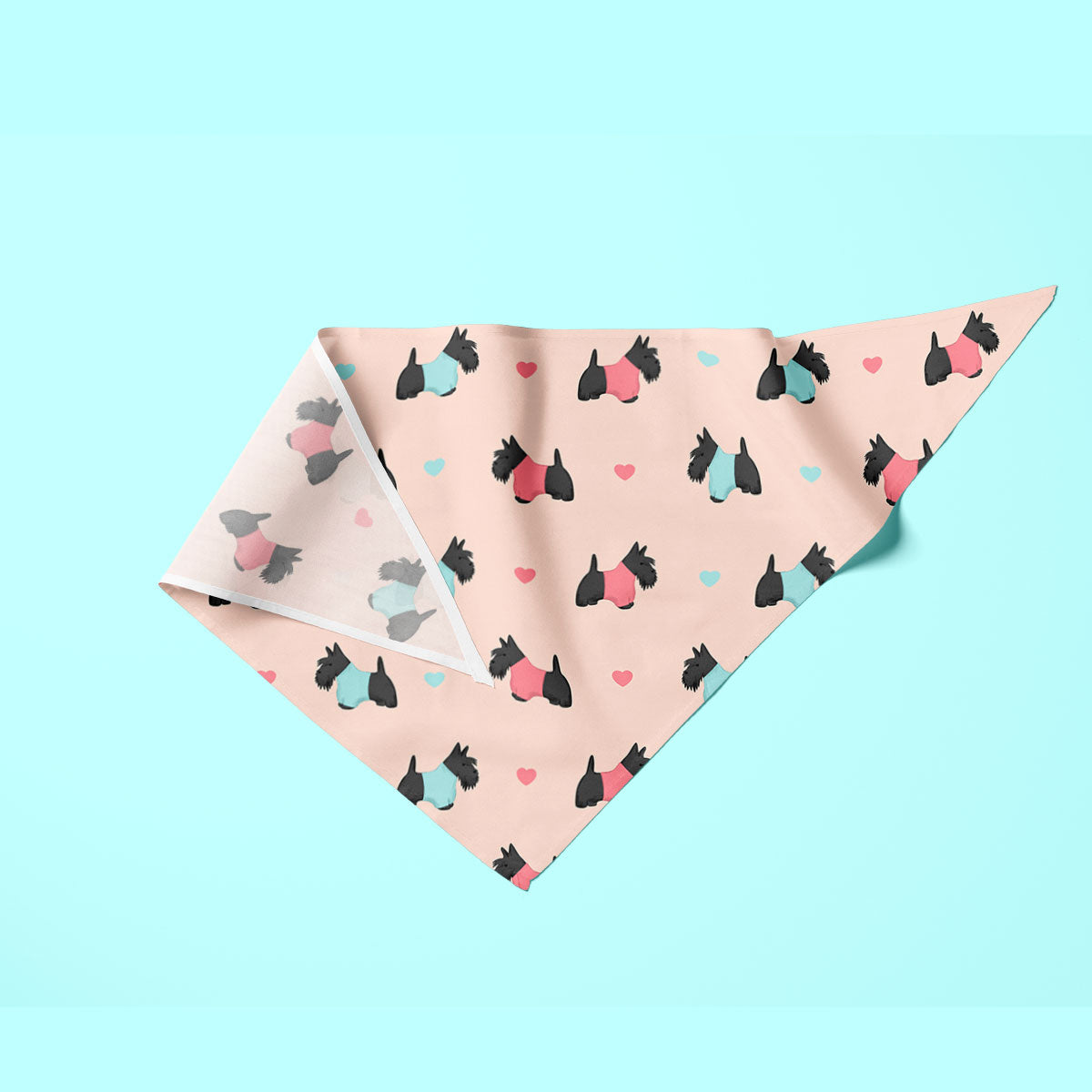 Scottish Terriers and Hearts Dog Bandana