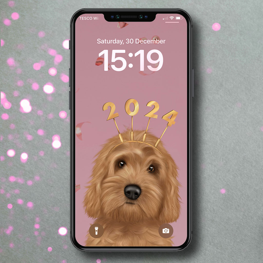 Cockapoo New Year New Year Wallpaper – Kitty's Art By Catherine