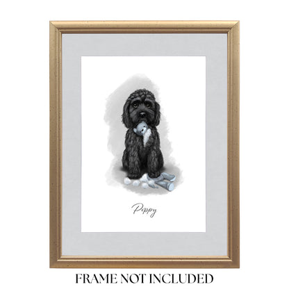 Personalised Black Cockapoo - The Teddy is Defeated