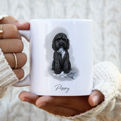 Personalised Black Cockapoo with Teddy Mug