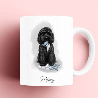 Personalised Black Cockapoo with Teddy Mug