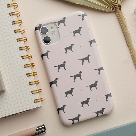 Black Labrador Pattern iPhone Tough Case