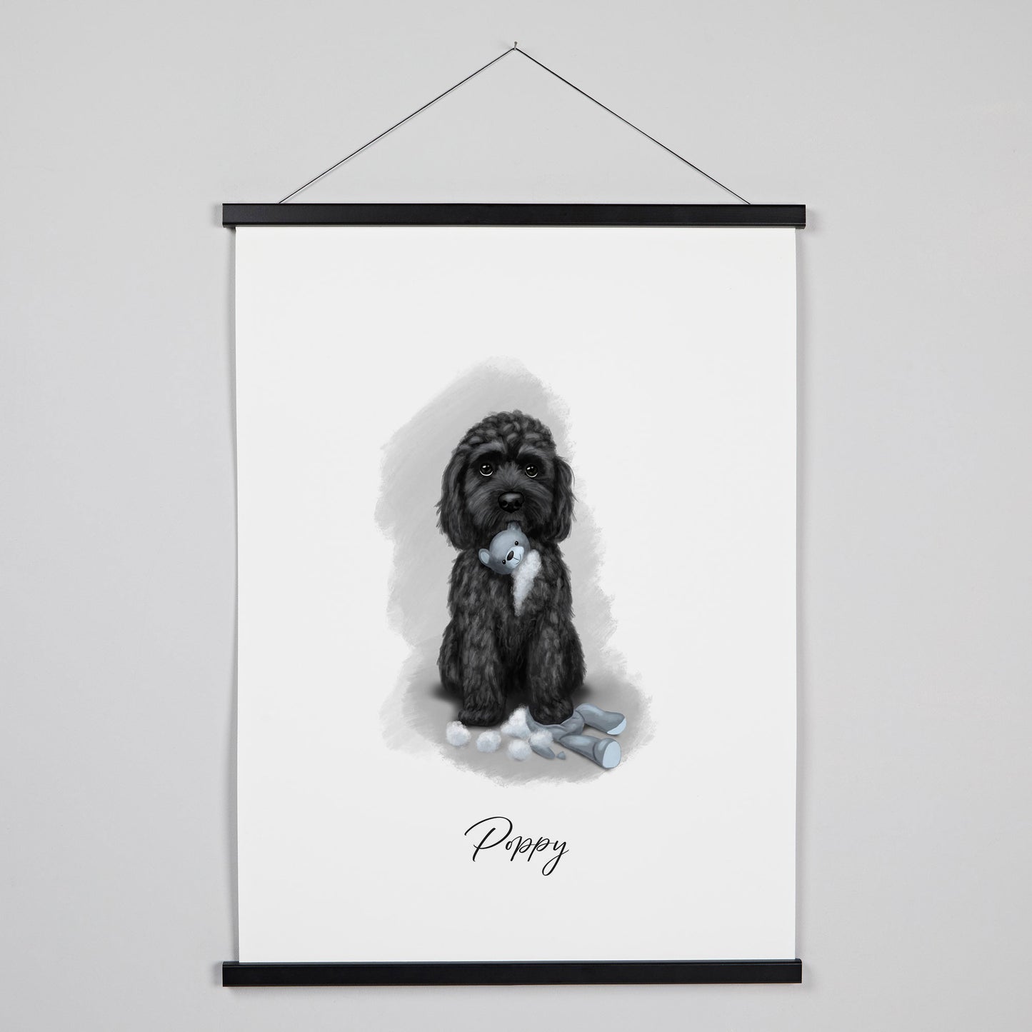 Personalised Black Cockapoo Hanging Print