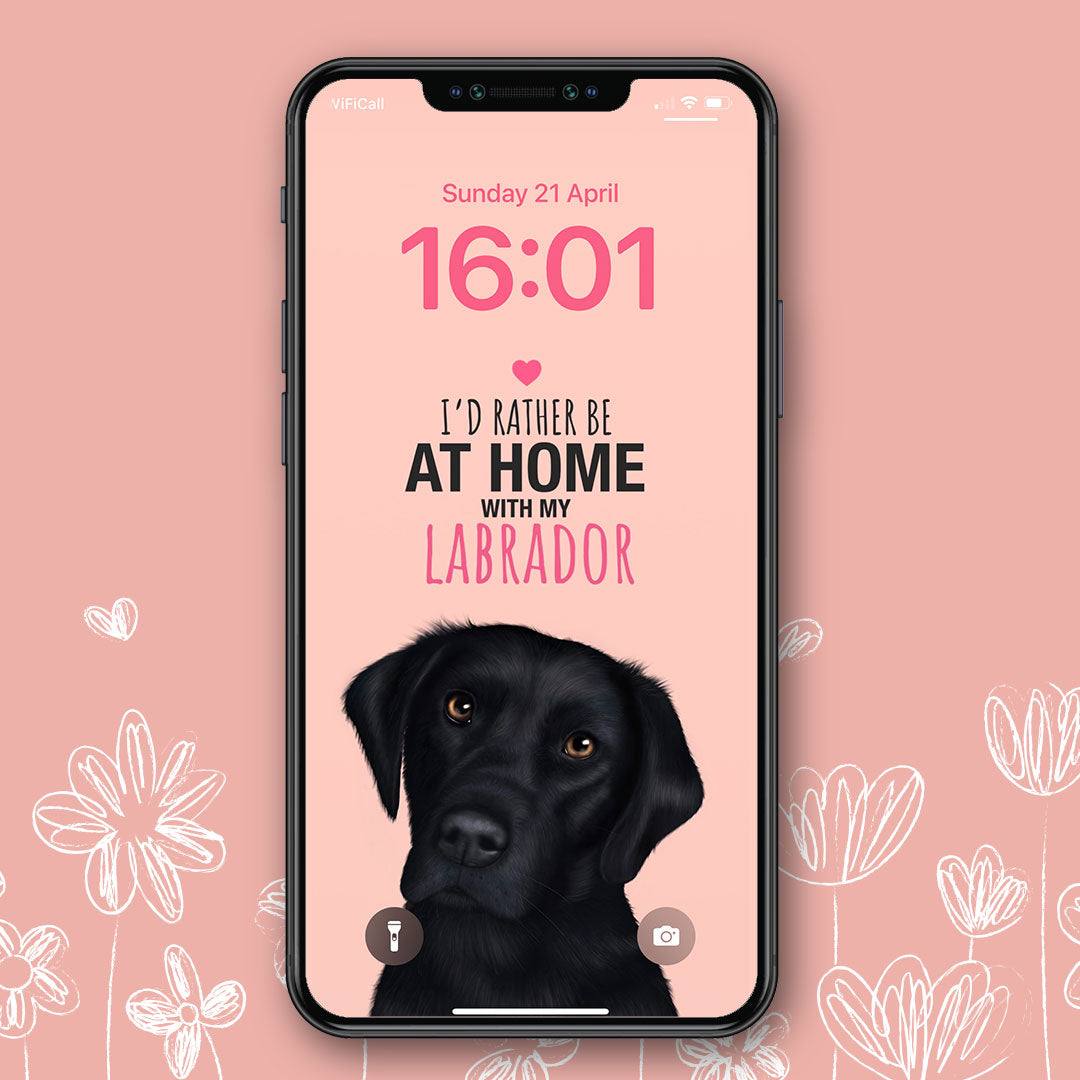 Home with my Black Labrador Phone Wallpaper