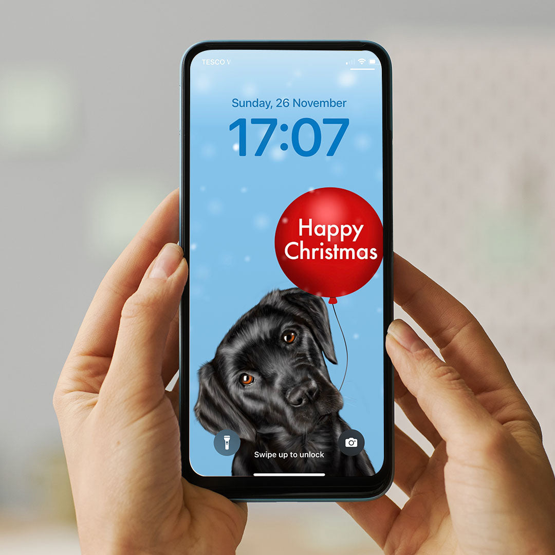 Black Labrador Christmas Phone Wallpaper