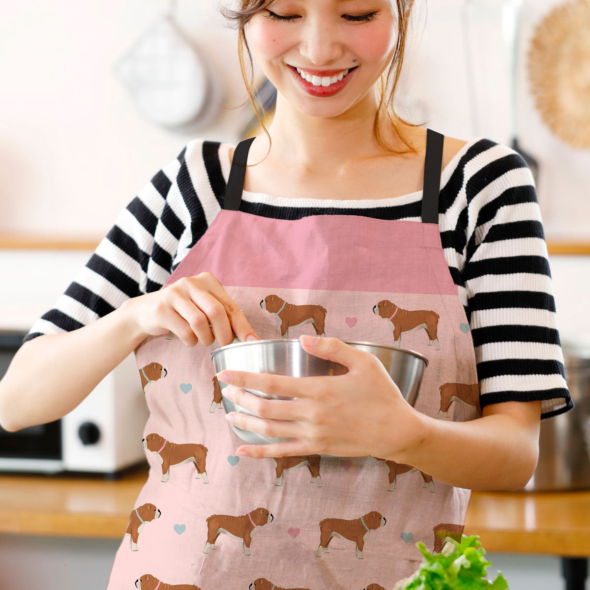 Red and White Bulldogs Apron