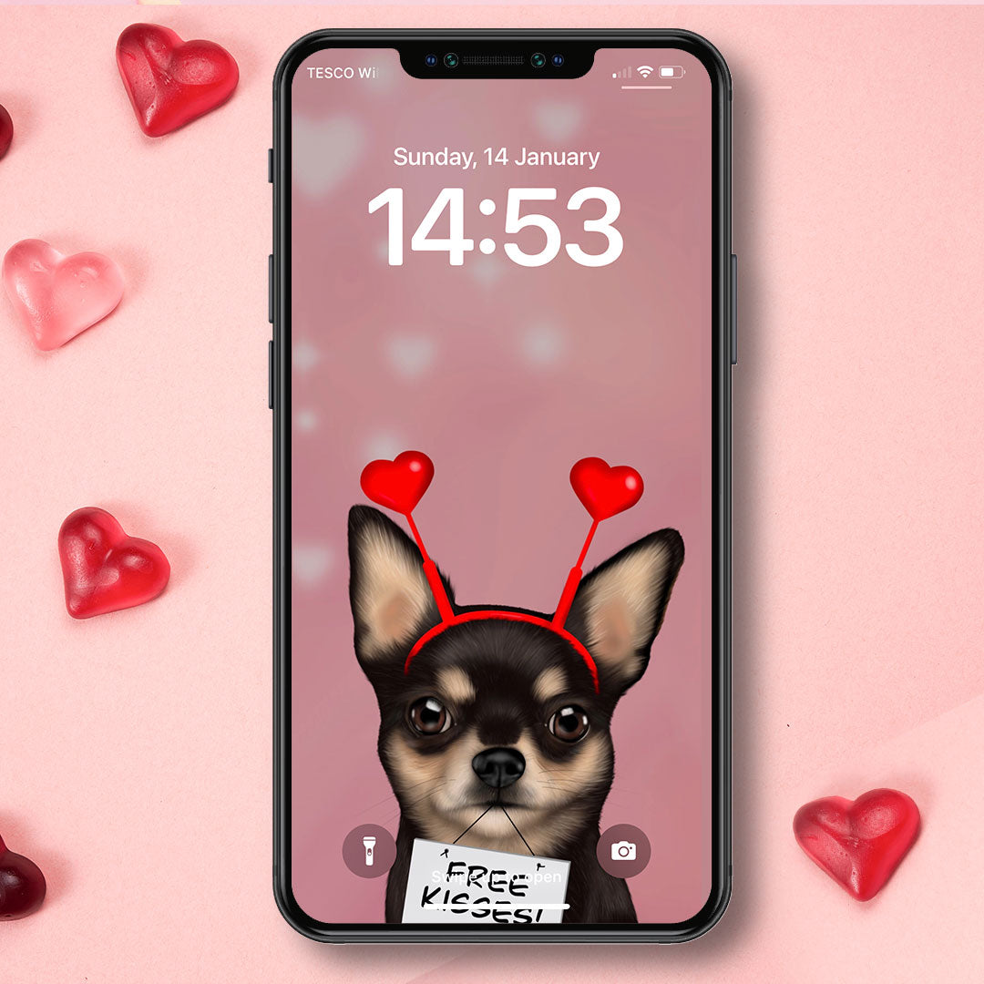 Chihuahua "Free Kisses"  Phone Wallpaper