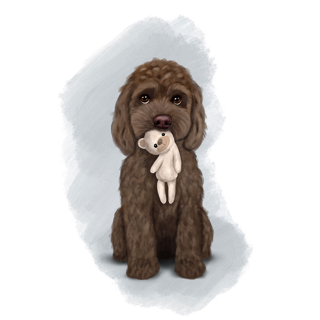 Personalised Chocolate Cockapoo with Teddy