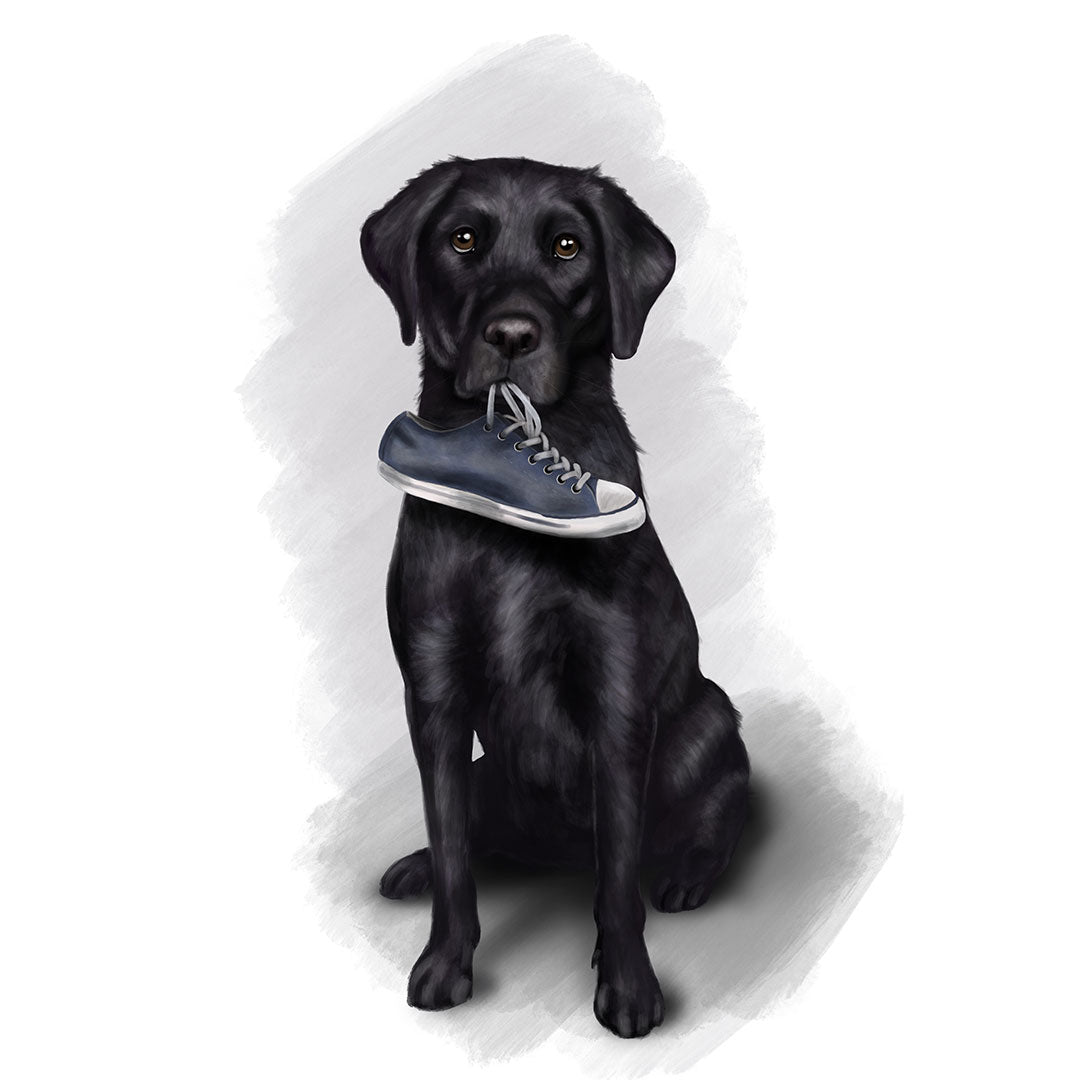 Personalised Black Labrador "I've got your Shoe"