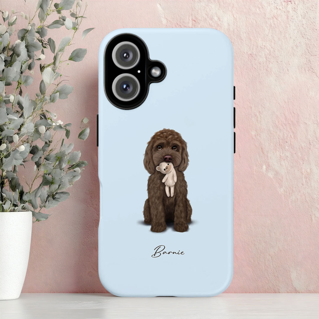 Personalised Chocolate Cockapoo "Comfort Teddy" iPhone Tough Case