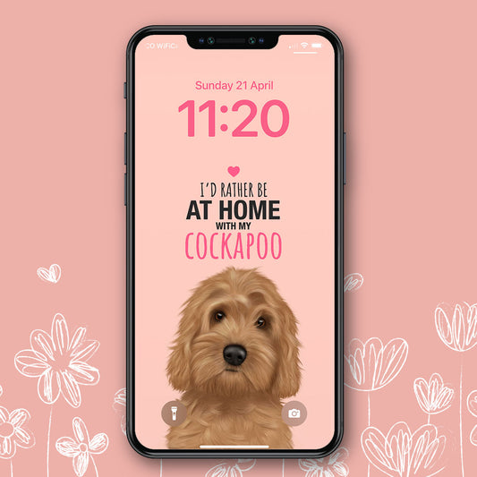 Home with my Cockapoo Phone Wallpaper