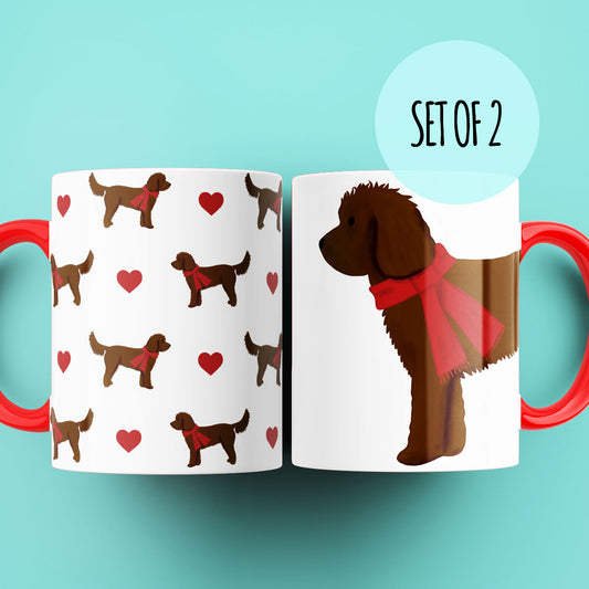 Set of Two Cosy Chocolate Cockapoo Mugs