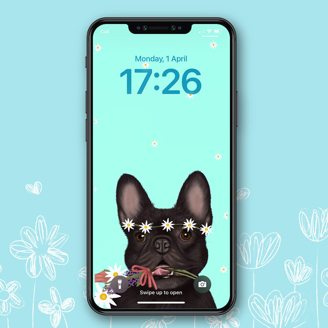 French Bulldog Spring Phone Wallpaper