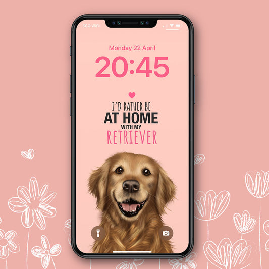 Home with my Golden Retriever Phone Wallpaper