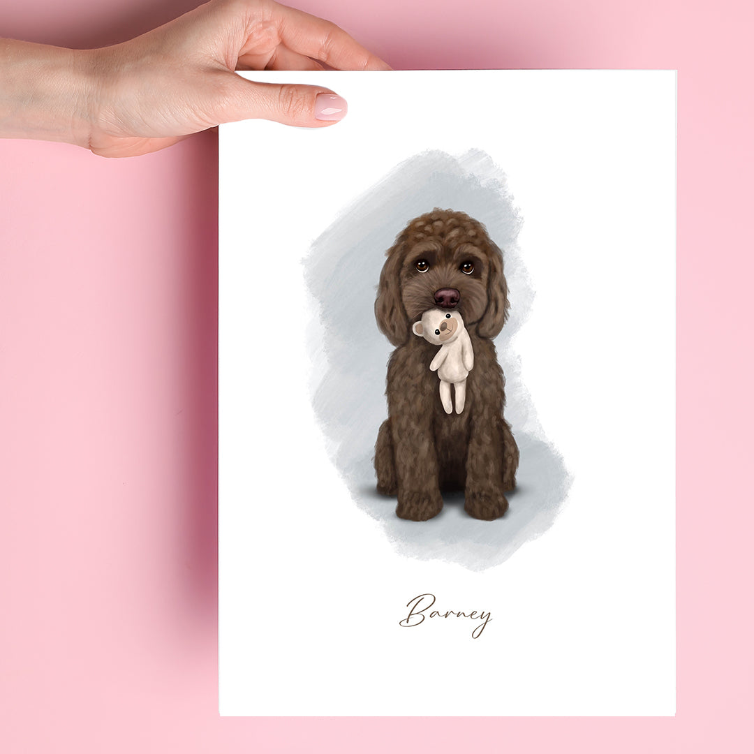 Personalised Chocolate Cockapoo with Teddy