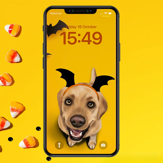 Labrador Halloween Phone Wallpaper