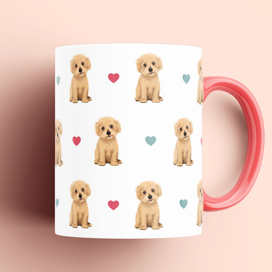 Maltipoo and Hearts Patterned Mug