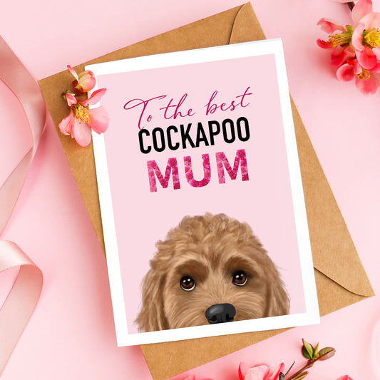 Peeping Cockapoo Mum Card
