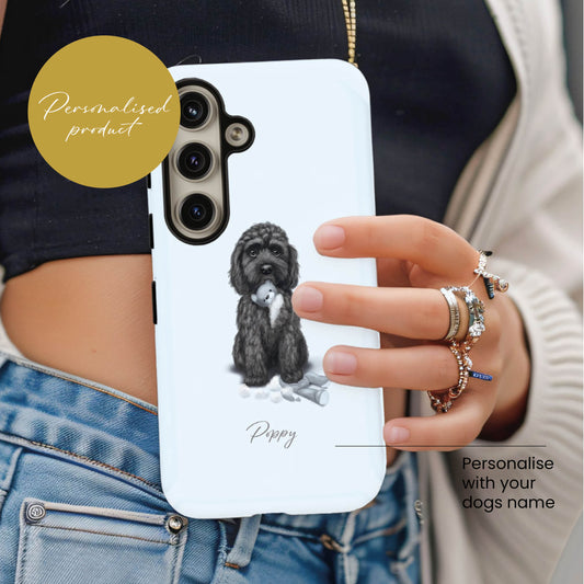 Black Cockapoo "The Teddy is Defeated" Samsung Galaxy Tough Case