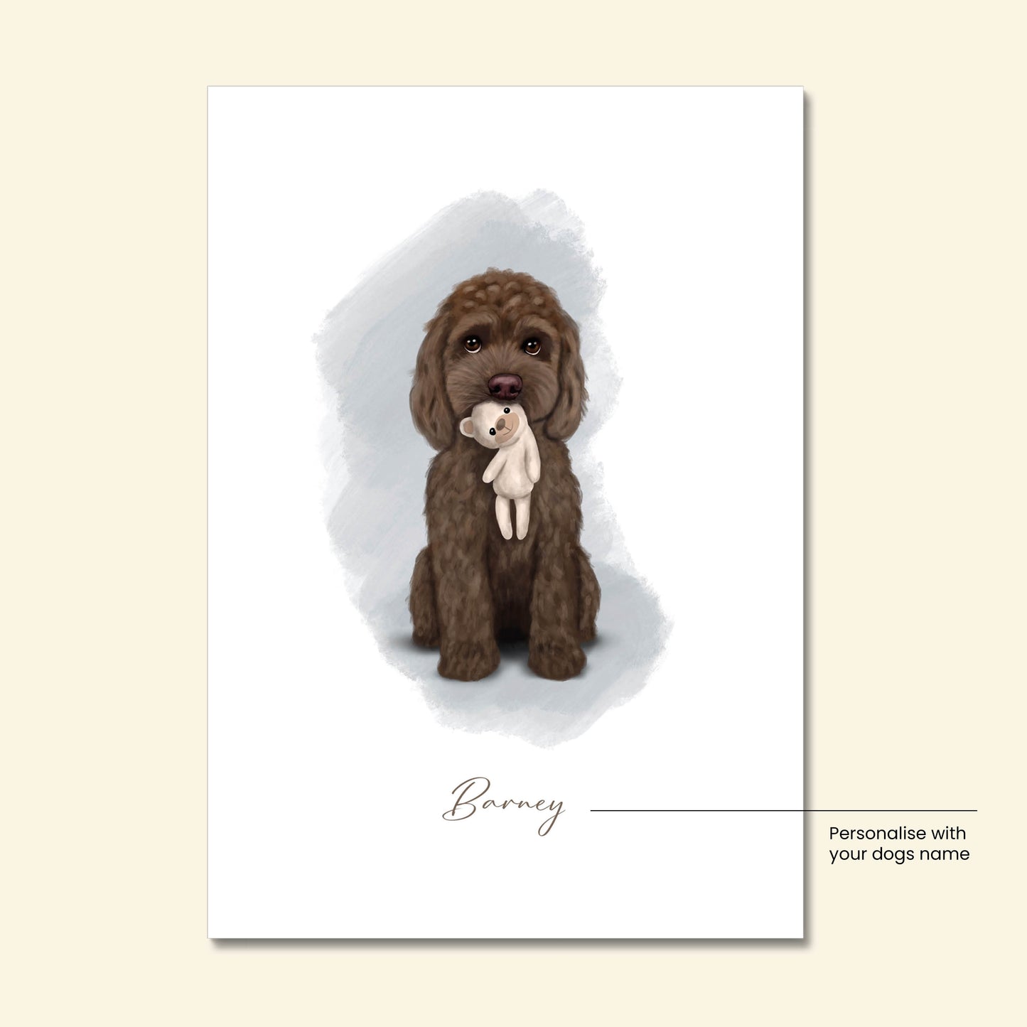 Personalised Chocolate Cockapoo with Teddy