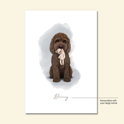 Personalised Chocolate Cockapoo with Teddy