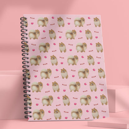 Pomeranian and Candy Patterned Notebook