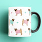 Pugs and Hearts Patterned Mug