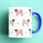 Pugs and Hearts Patterned Mug