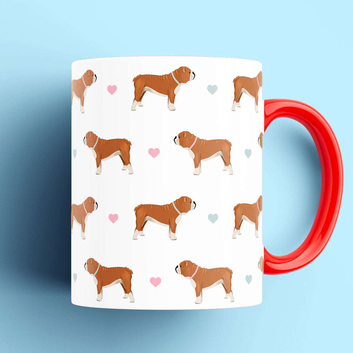 Red and white Bulldogs Patterned Mug