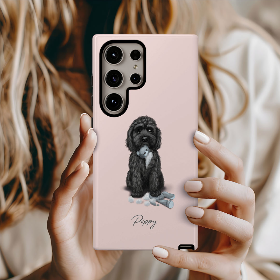 Black Cockapoo "The Teddy is Defeated" Samsung Galaxy Tough Case