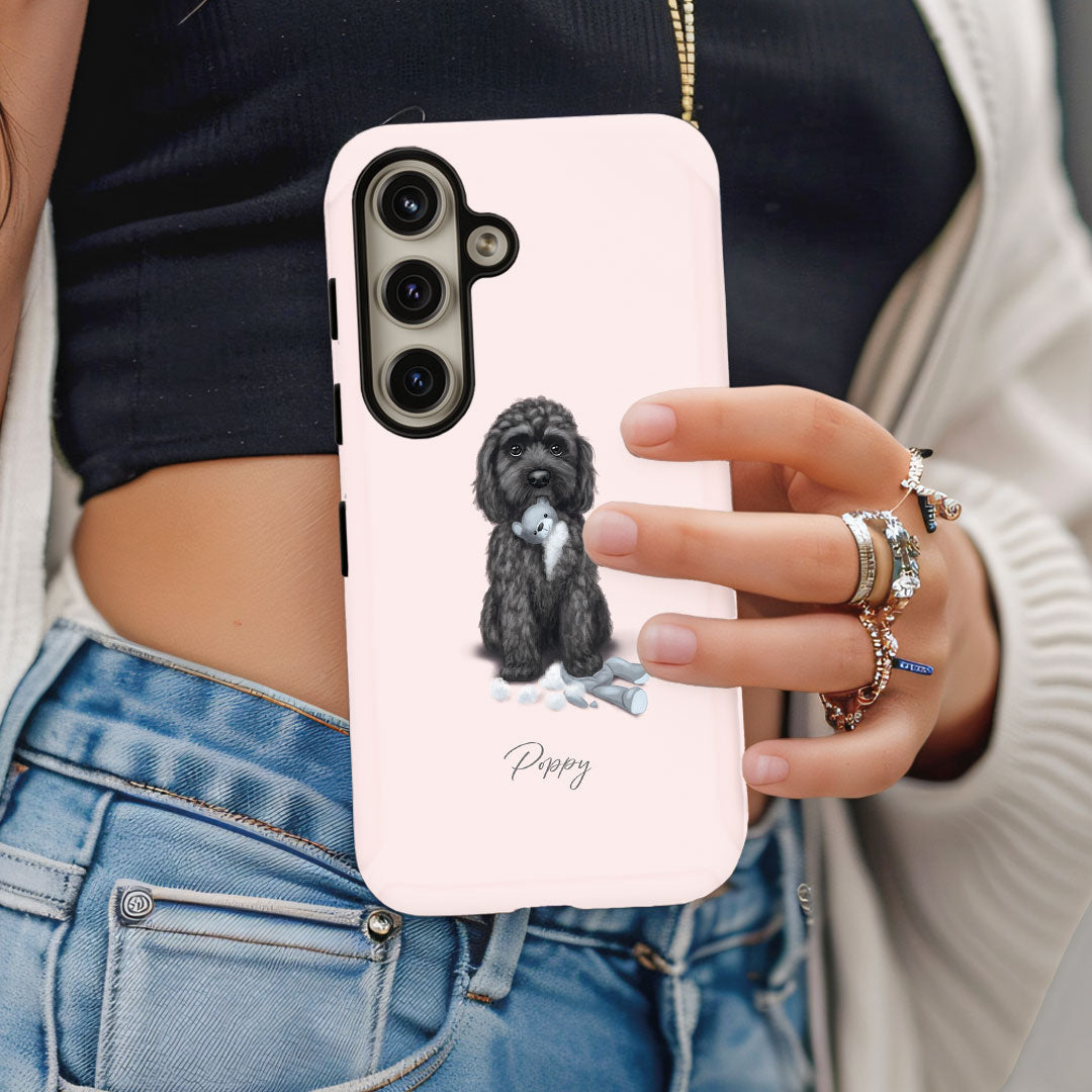 Black Cockapoo "The Teddy is Defeated" Samsung Galaxy Tough Case