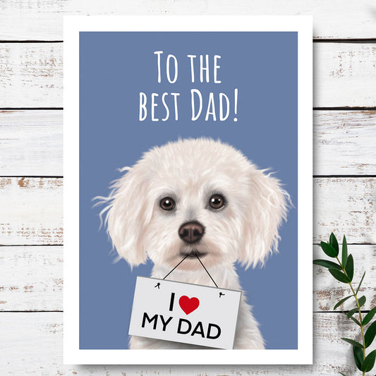 Bichon Frise Best Dad Card