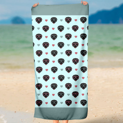 Black Labrador Beach Towel