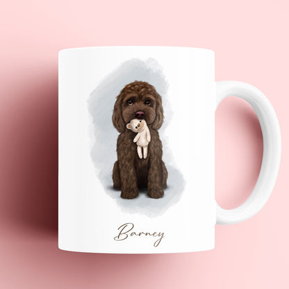 Personalised Chocolate Cockapoo with Teddy Mug