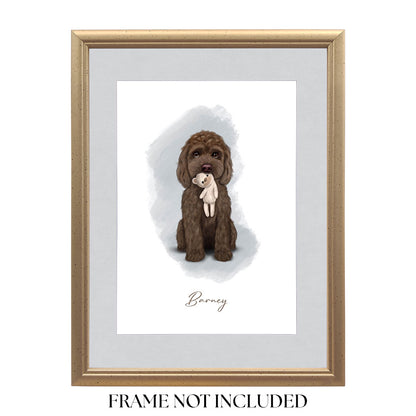 Personalised Chocolate Cockapoo with Teddy