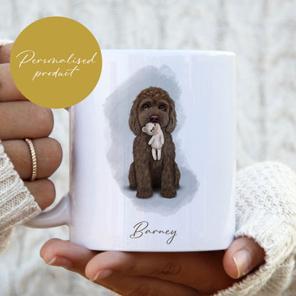 Personalised Chocolate Cockapoo with Teddy Mug