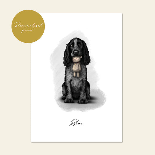 Personalised Blue Roan cocker Spaniel